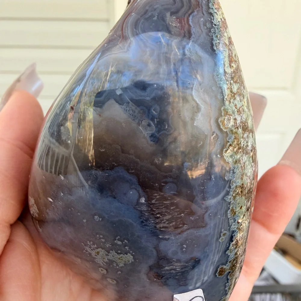 💜 Amethyst Druzy & Agate Cave Heart | High Grade Scenic Banding | Uruguay #0001 - Picture 3 of 7